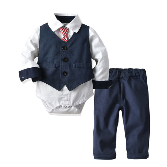 Gentleman's Suit Baby One-piece Romper Long-sleeved Romper