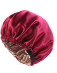 Dome-Shaped Satin Hat – Invisible Flat Adjusting Buckle Double Round Imitation Silk-RED