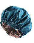 Dome-Shaped Satin Hat – Invisible Flat Adjusting Buckle | Double Round Imitation Silk Light Blue