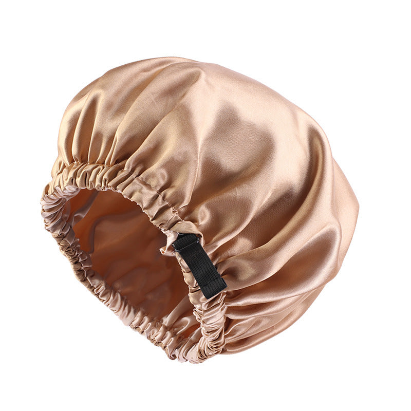 Invisible Flat Adjusting Buckle Imitation Silk Double Round Hat